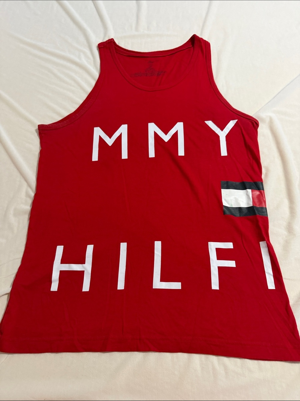 Tommy Hilfiger Red Tank Top with White Logo